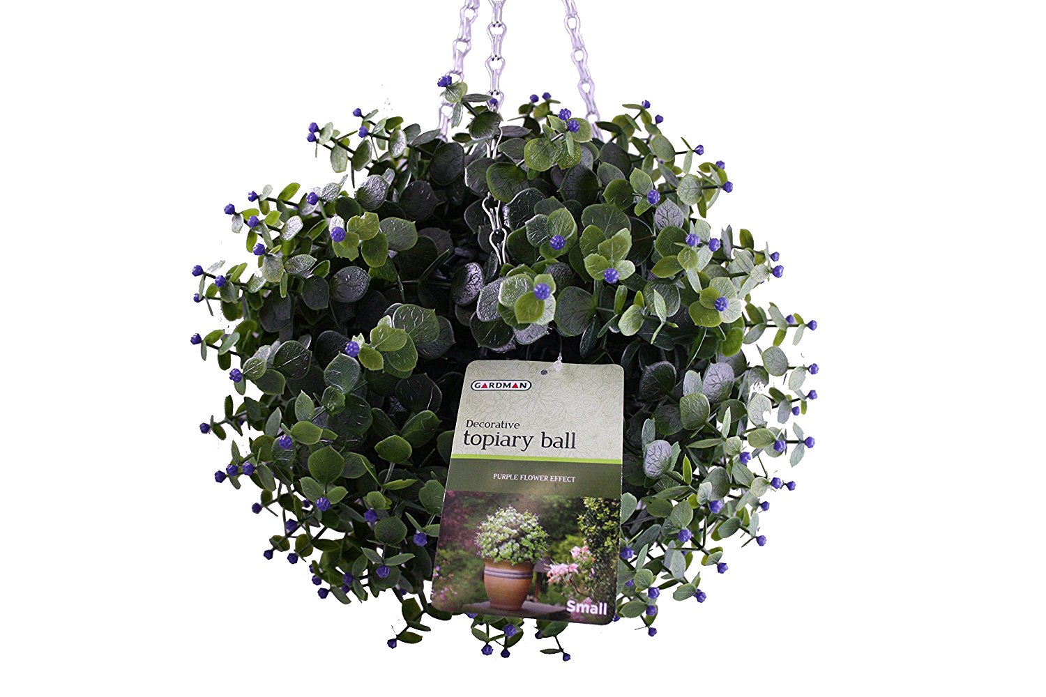 30cm artificial purple flower hanging topiary ball The Artificial Flowers Company