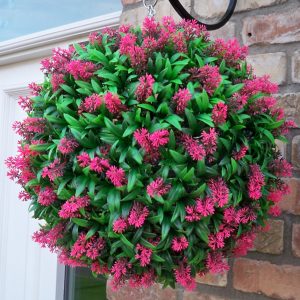 Artificial pink topiary ball