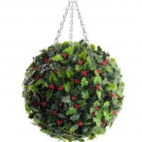 artificial holly topiary balls