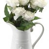 10 artificial white roses