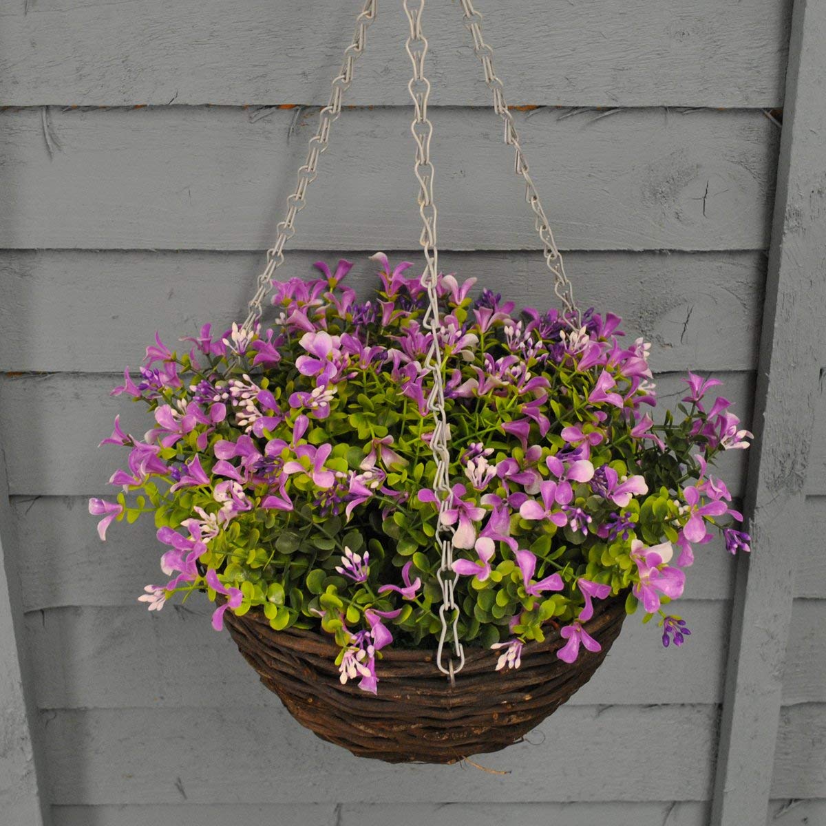 Nearly Natural 6945 30” Petunia Hanging Basket Artificial Plant Pink