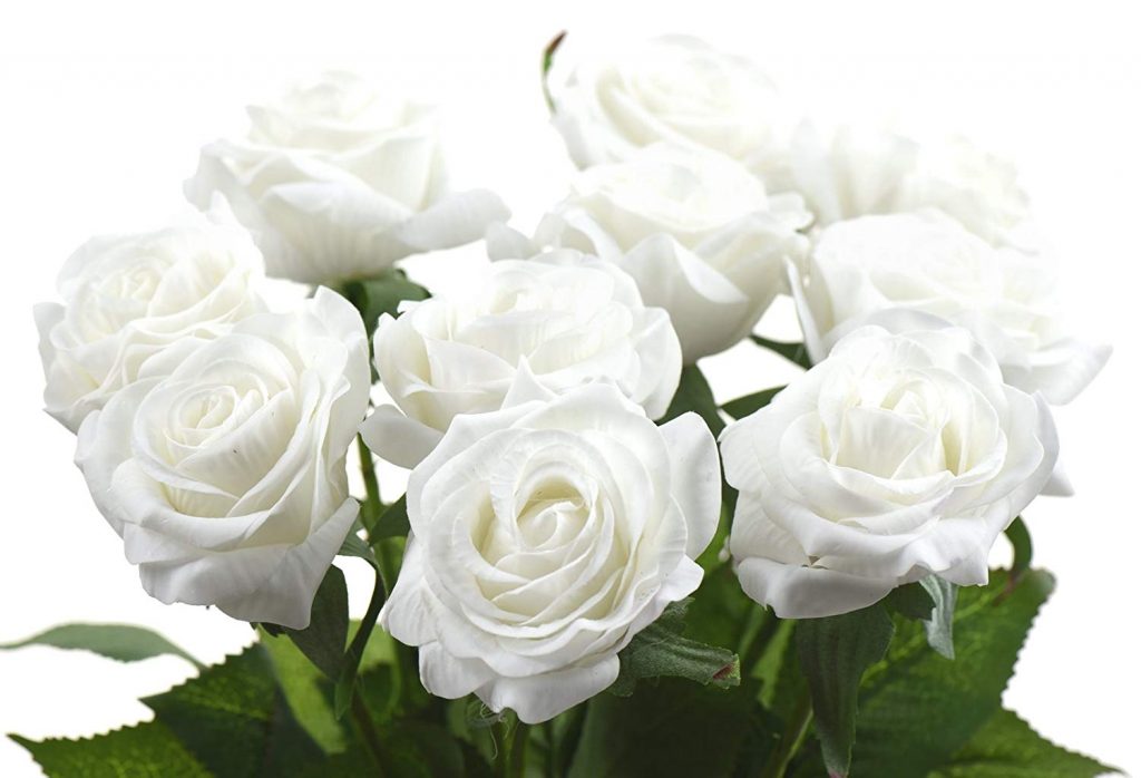 White artificial flowers - roses