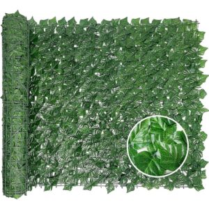 Hobubu artificial ivy screen with green veined leaves