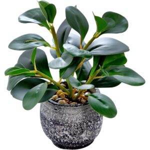 alphaAcc artificial ficus in a rustic black cement pot (25cm)