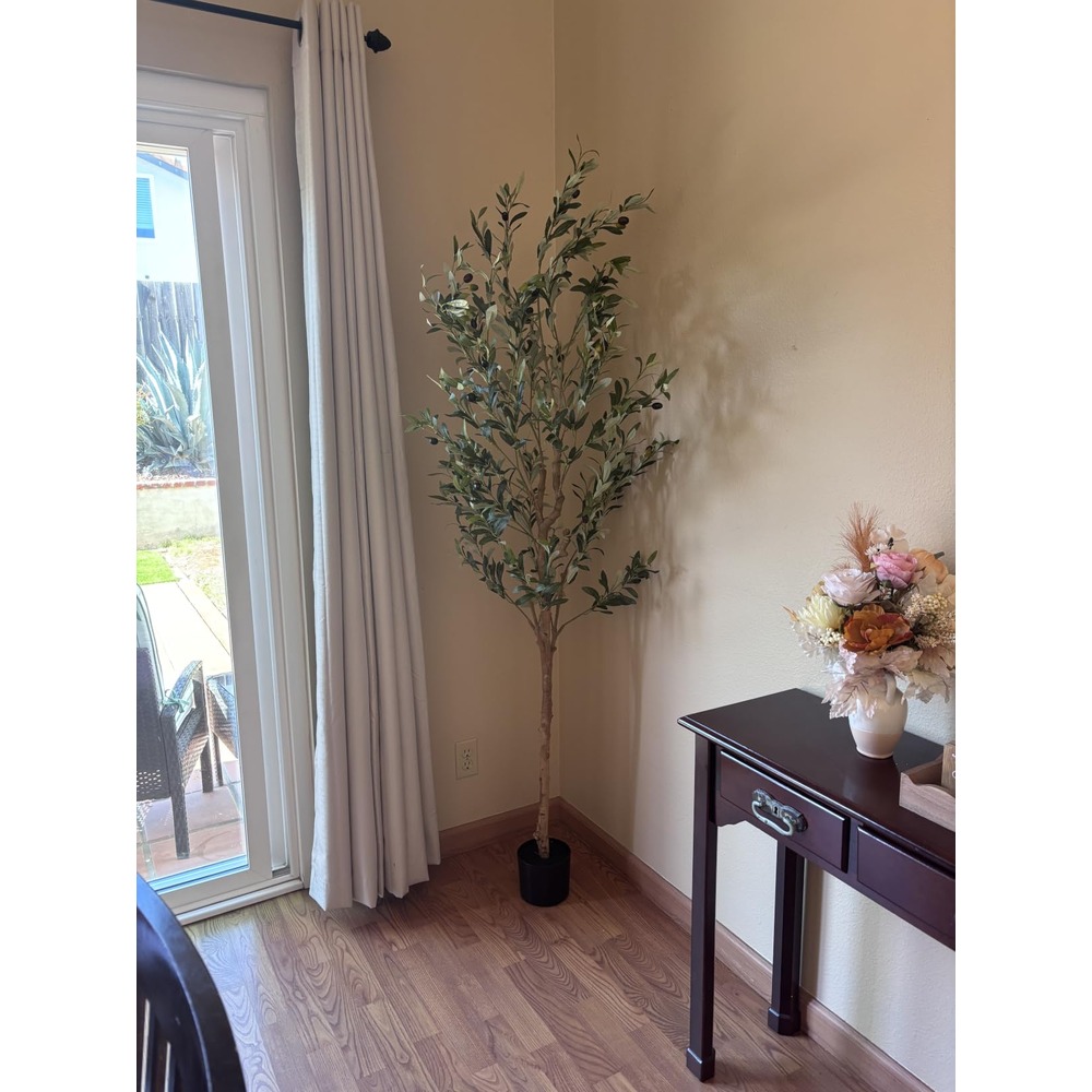 Bellacat artificial olive tree with natural wood trunk (184cm) - Image 2