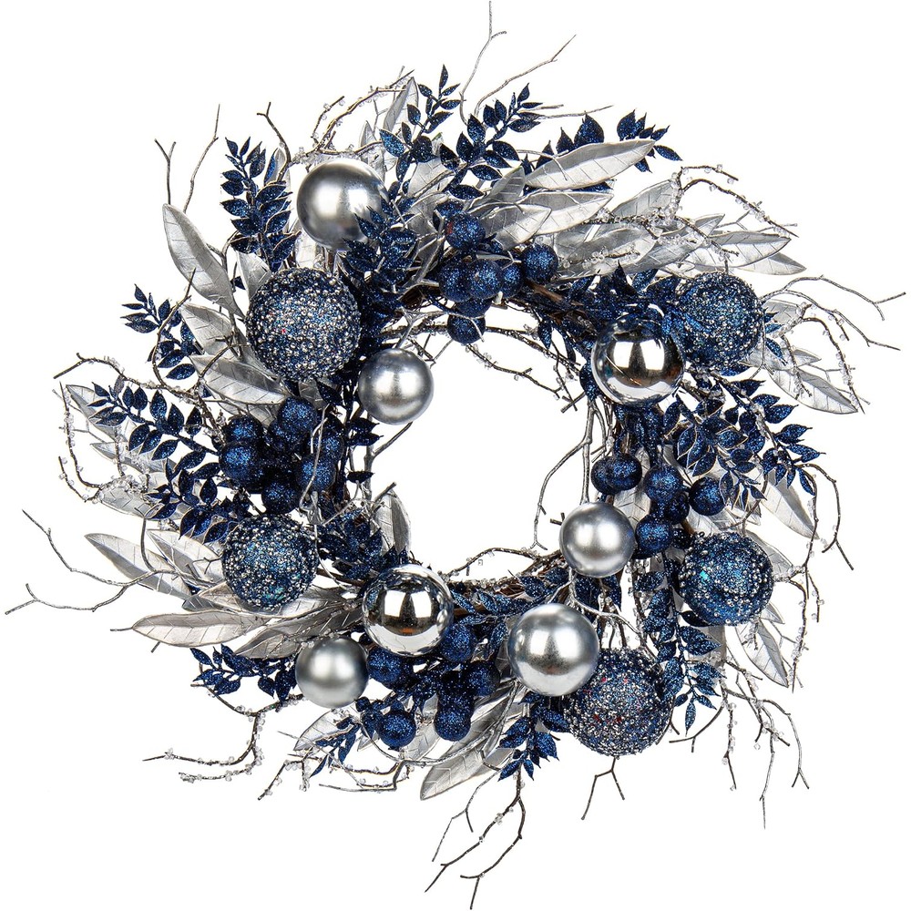 blue silver eucalyptus wreath 40cm