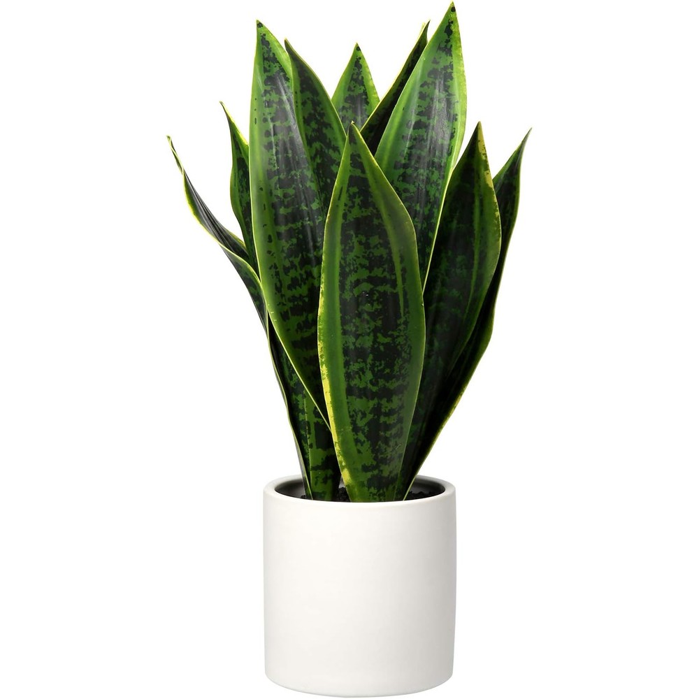 briful artificial snake plant in a white ceramic pot (40cm)
