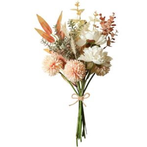Champagne artificial mixed flower bouquet with airy foliage (40cm)