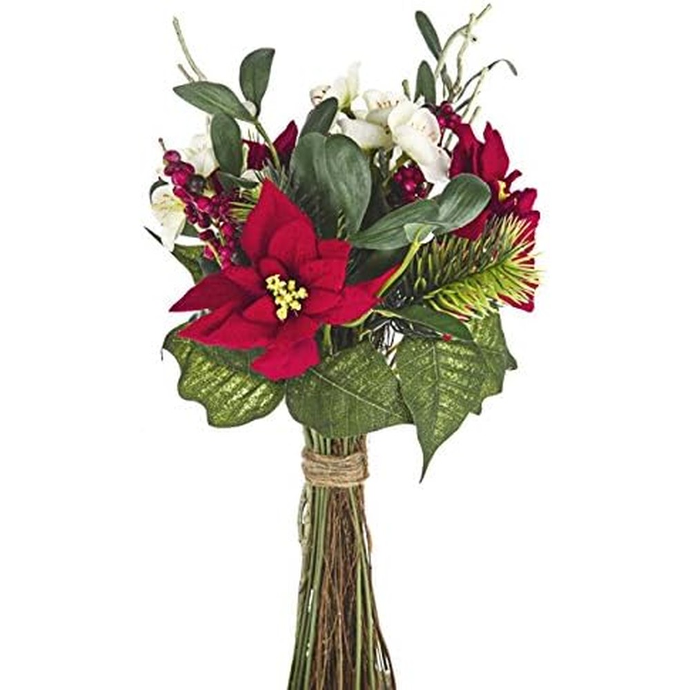 Christmas poinsettia and winter berry artificial bouquet (38cm)