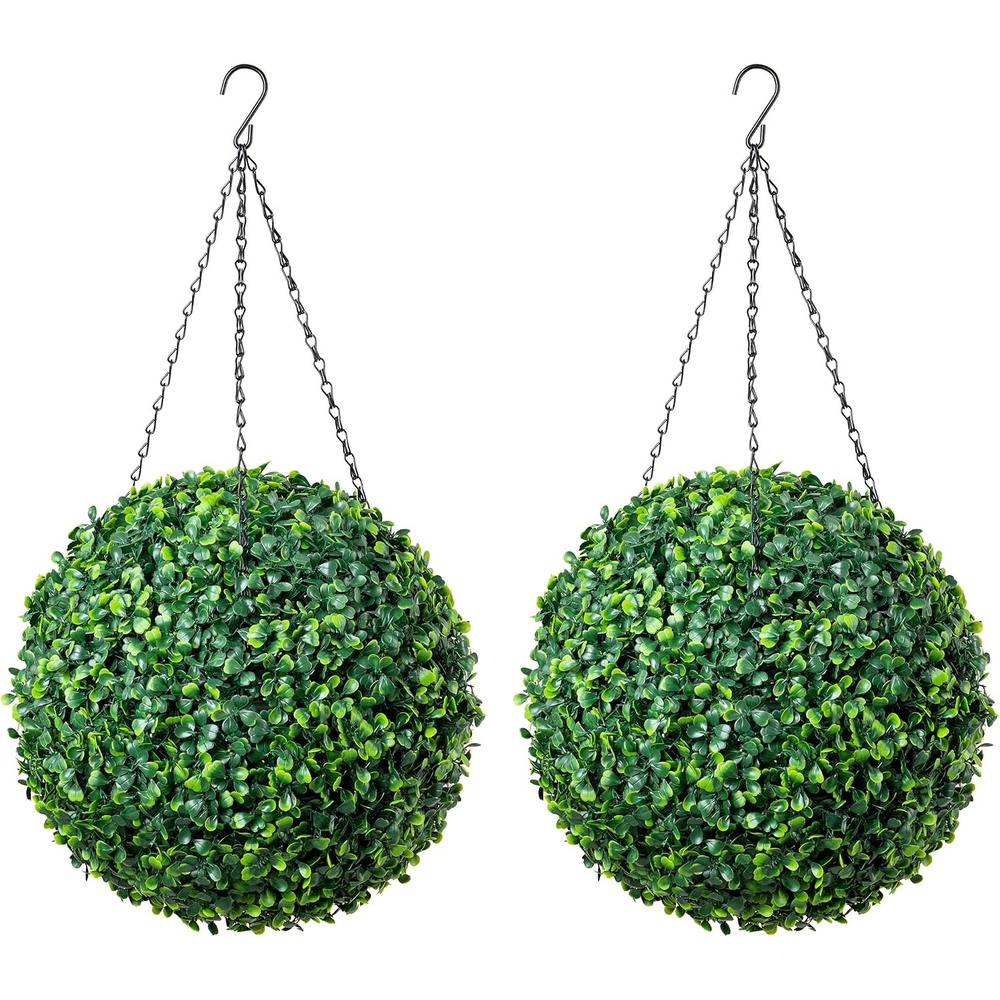Christow artificial boxwood topiary balls (pair, 28cm)