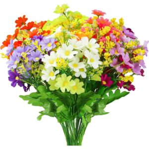 Colourful artificial daisy bouquets (6 bunches)
