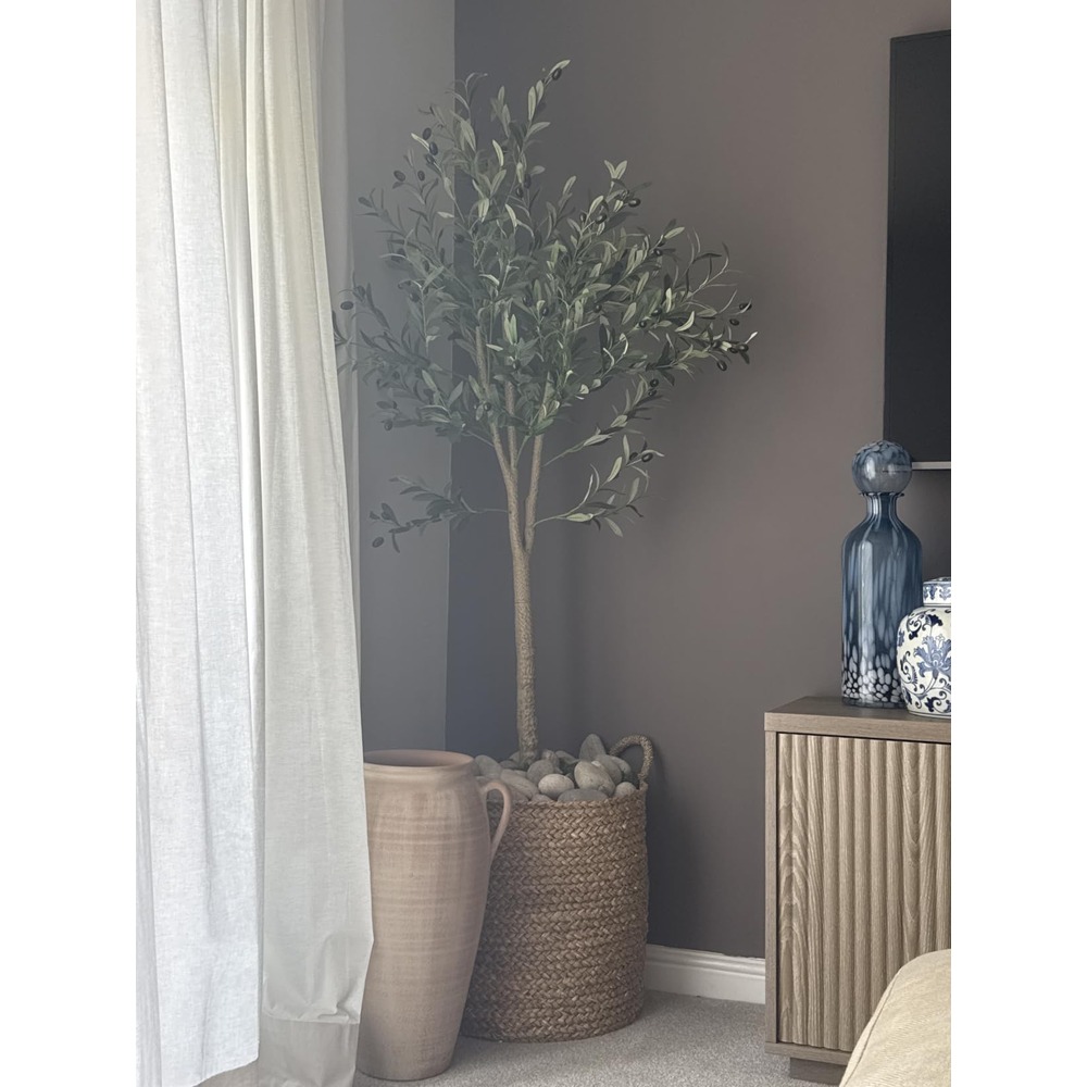 Crosofmi artificial olive tree in a black pot (150cm) - Image 2