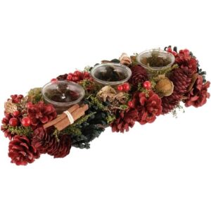 Dibor cinnamon and pine Christmas candle centrepiece (39cm)