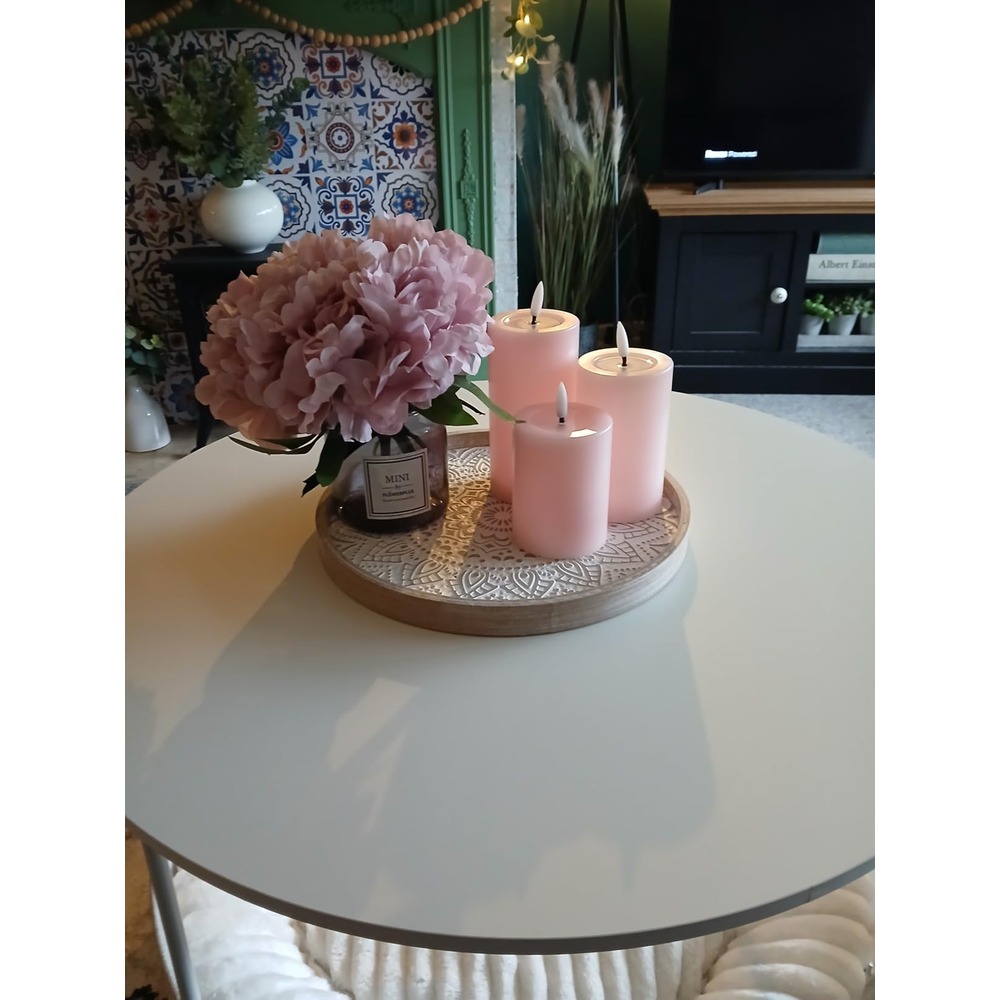 Dusky pink artificial hydrangea arrangement with LED lights (21cm) - Image 2
