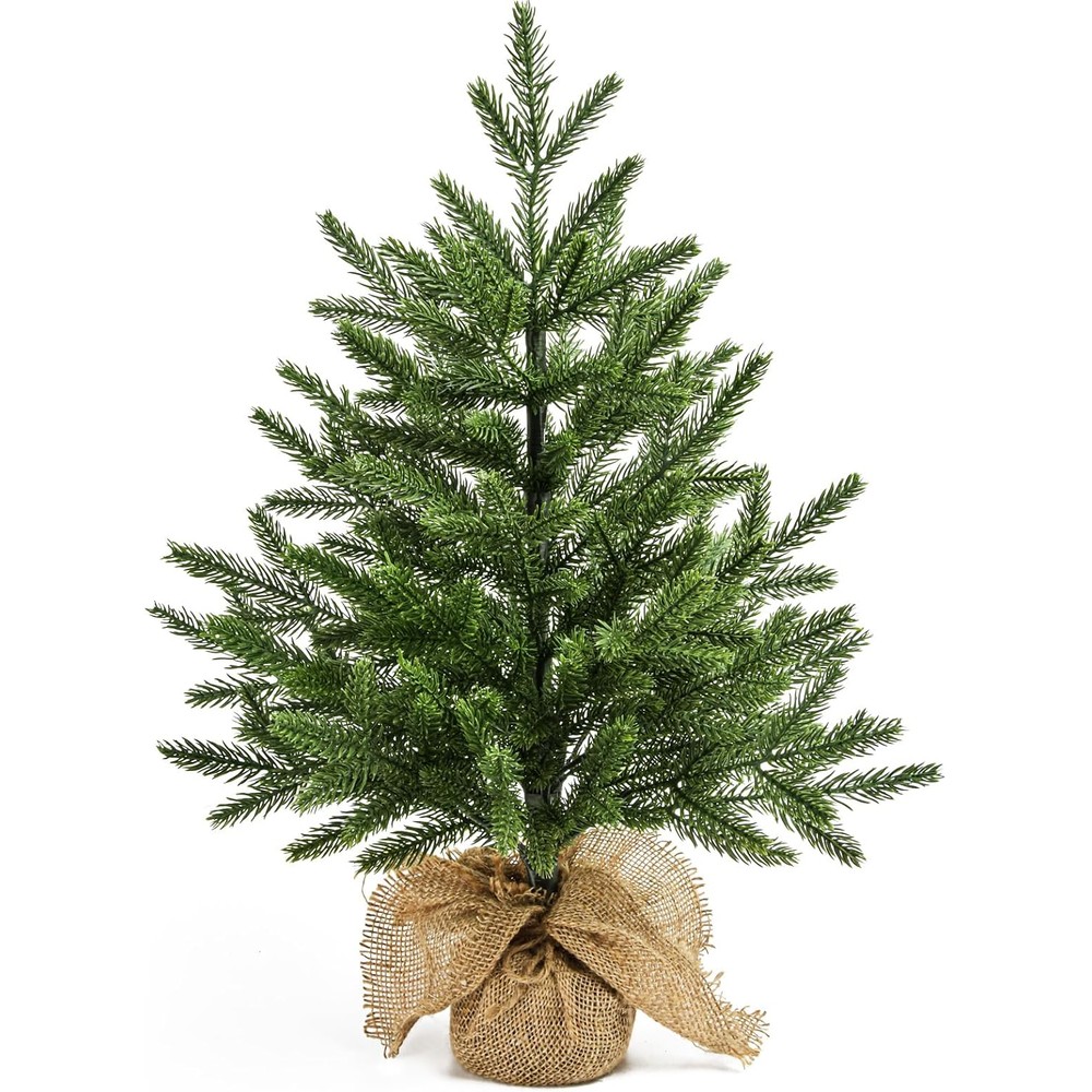 Elecoutek natural green tabletop fir tree with a wrapped base (2ft)