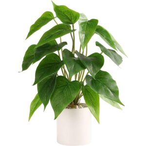 Floweroyal artificial pothos in a white ceramic pot (30cm)