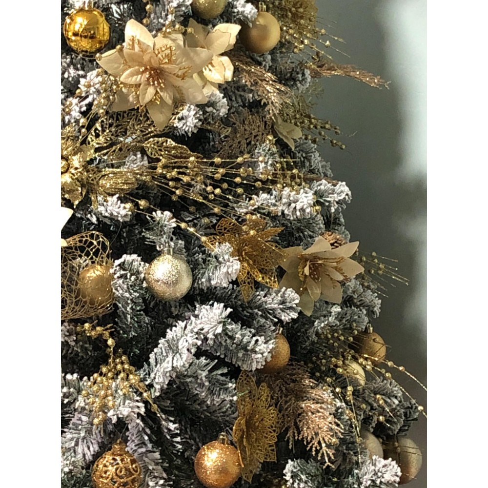 Customer display: Gold glitter berry Christmas tree sprays (24 stems, 43cm)