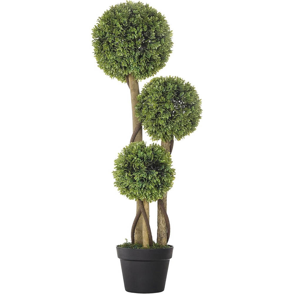 homcom light green triple ball topiary 90cm