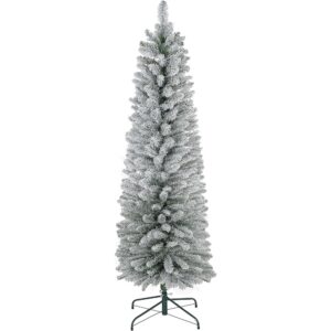 HOMCOM snow-flocked pencil Christmas tree (5ft)