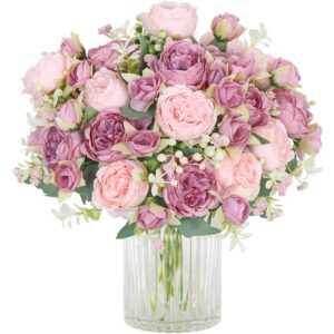 Mixed pink artificial peony bouquets (4 bunches, 31cm)