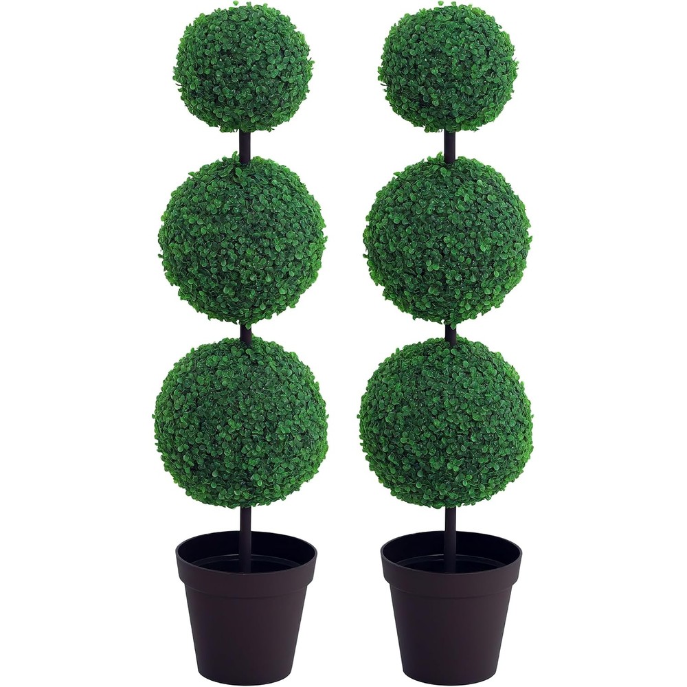 outsunny triple ball topiary 112cm pair