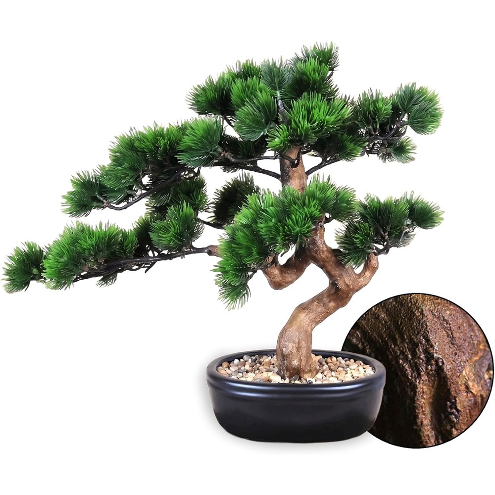 Permaplants artificial pine bonsai in a ceramic bowl (41cm)