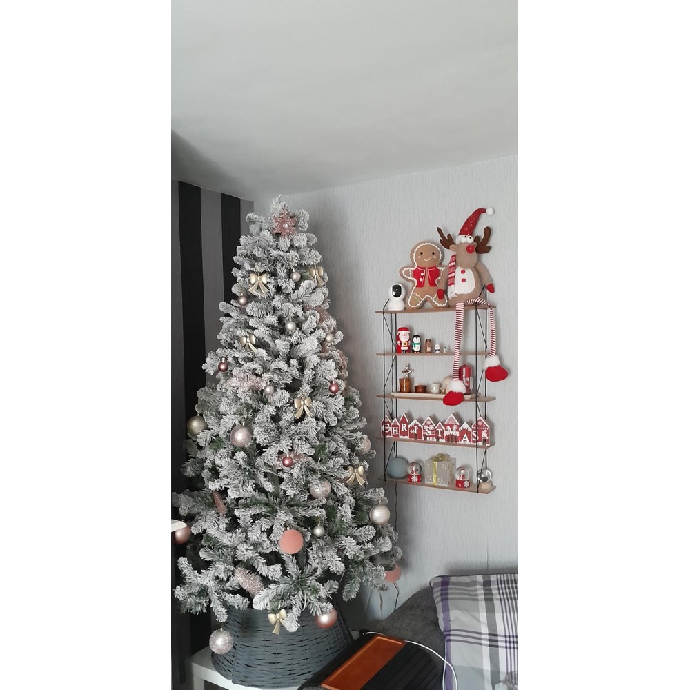 Customer photo of SHareconn snowy cedar Christmas tree with colour-changing lights