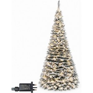 SHATCHI snowy holly pop-up Christmas tree with warm white lights (6ft)