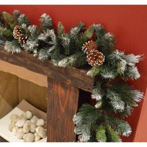 Snowtime frosted Glacier Christmas garland with pine cones (270cm)