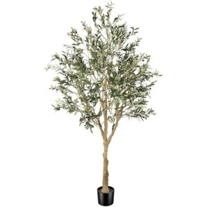 Tall artificial olive tree with a real wood trunk (210cm)