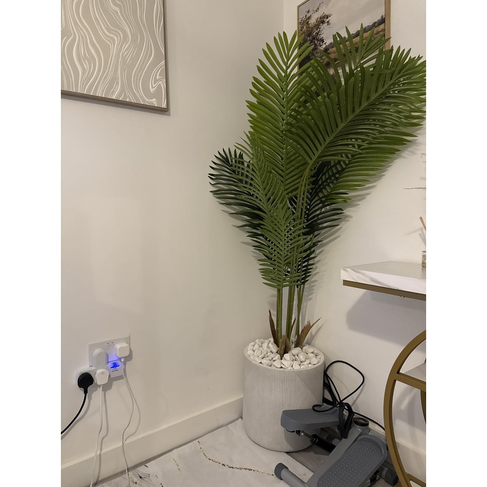 Tall artificial palm with soft fabric foliage (183cm) - Image 2