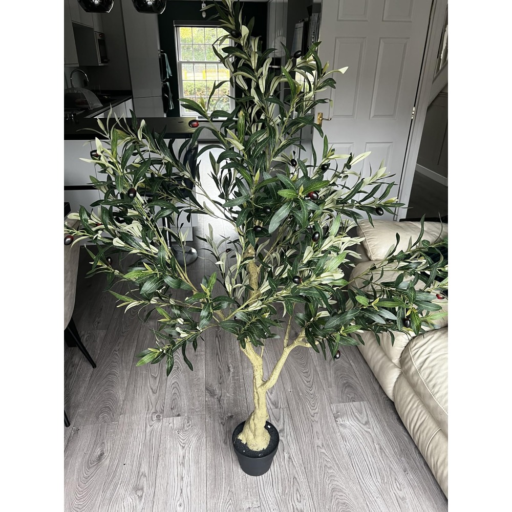 VeriNatural artificial olive tree with a textured trunk (150cm) - Image 2